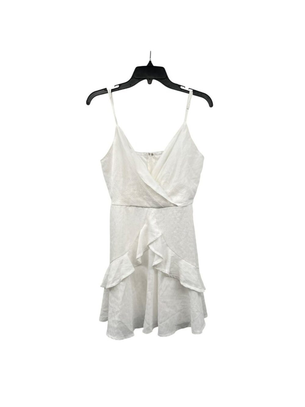 Blue Rain Womens Mini Surplice Dress Sleeveless Ruffle White Size Medium